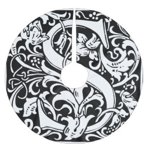 Letter S Middeleeuwse Monogram Art Nouveau Kerstboom Rok