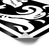 Letter S Middeleeuwse Monogram Art Nouveau Perfect Poster (Hoek)