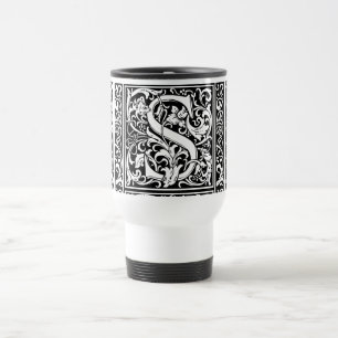 Letter S Middeleeuwse Monogram Art Nouveau Reisbeker