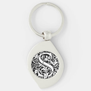 Letter S Middeleeuwse Monogram Art Nouveau Sleutelhanger
