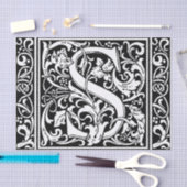 Letter S Middeleeuwse Monogram Art Nouveau Tissuepapier (Craft)