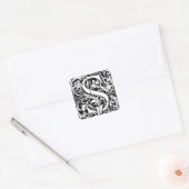 Letter S Middeleeuwse Monogram Art Nouveau Vierkante Sticker (Envelop)