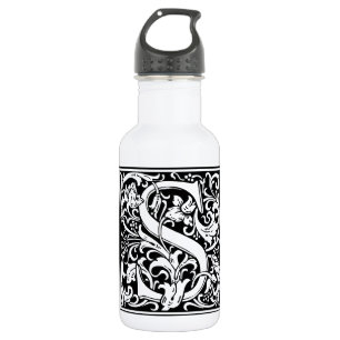 Letter S Middeleeuwse Monogram Art Nouveau Waterfles