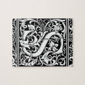 Letter S Middeleeuwse Monogram Vintage Initiaal Legpuzzel (Horizontaal)
