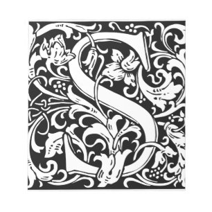 Letter S Middeleeuwse Monogram Vintage Initiaal Notitieblok