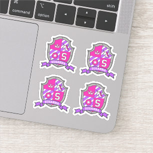 Letter S monogram aangepaste naam eenhoorn schild Sticker