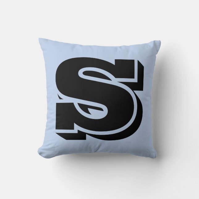 LETTER S MONOGRAM BLAUW KUSSEN (Voorkant)