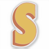 Letter S Monogram, Bold 3D Type Font Initial  Sticker (Voorkant)