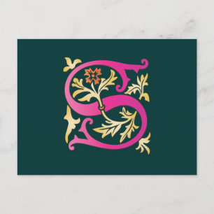 Letter S Monogram Briefkaart