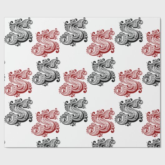letter S monogram Cadeaupapier (Vlak)