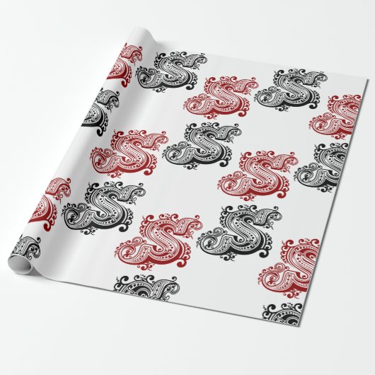   letter S monogram Cadeaupapier (Uitgerold)
