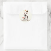 Letter S Monogram Cupcake Logo Zakelijke Stickers (Tas)