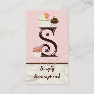 Letter S Monogram Dessert Bakery-Visitekaartjes Visitekaartje