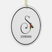 Letter S Monogram en naam Kerstmis Keramisch Ornament (Rechts)