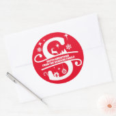 Letter S Monogram Initiaal Familienaam Greeting Ronde Sticker (Envelop)