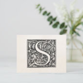 letter S Monogram - Initiaal "S" Briefkaart (Staand voorkant)