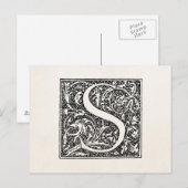 letter S Monogram - Initiaal "S" Briefkaart (Voorkant / Achterkant)