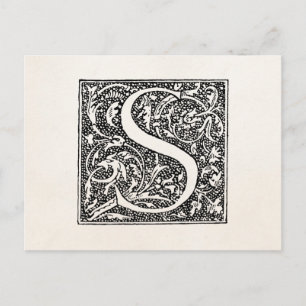  letter S Monogram - Initiaal "S" Briefkaart