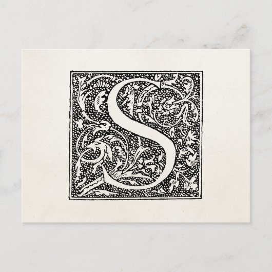 letter S Monogram - Initiaal "S" Briefkaart (Voorkant)
