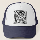 Letter S Monogram Initiaal Trucker Pet (Voorkant)