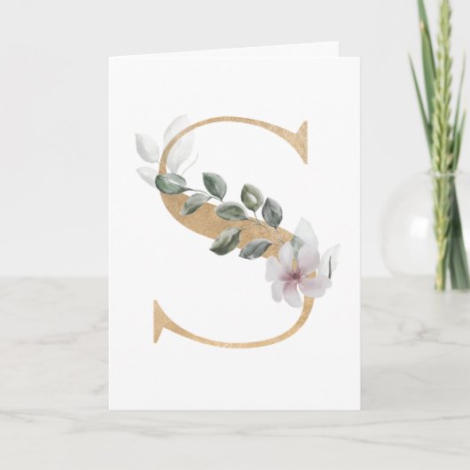 Letter S Monogram Kaart (Voorkant)