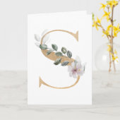 Letter S Monogram Kaart (Gele Bloem)