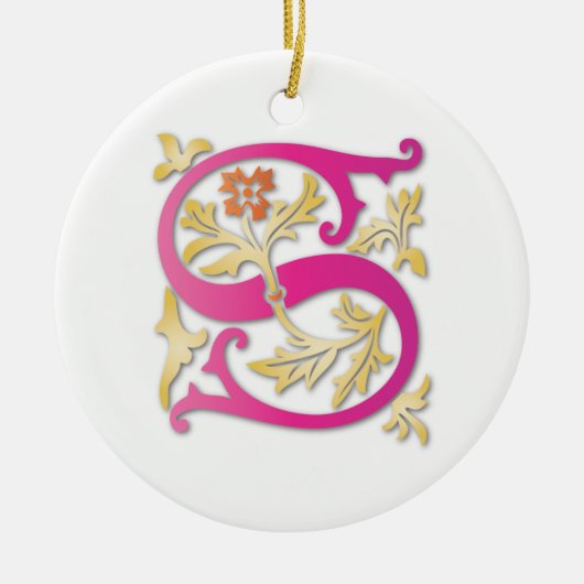 Letter S Monogram Keramisch Ornament (Voorkant)