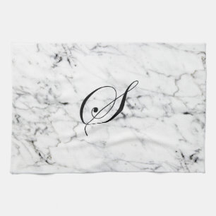 Letter S monogram Marmer textuur Theedoek