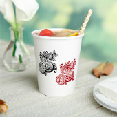 letter S monogram Papieren Bekers
