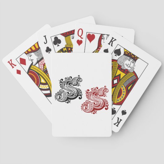   letter S monogram Pokerkaarten (Achterkant)