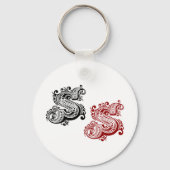  letter S monogram Sleutelhanger (Achterkant)