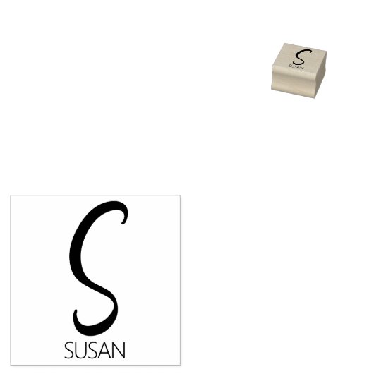 Letter S Monogram - Speciaal Rubber Stempel (Gestempeld)
