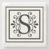 Letter S Monogram Stone Onderzetters (Voorkant)