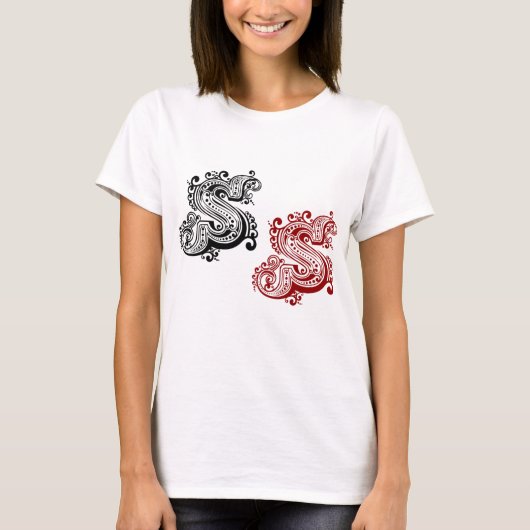 letter S monogram T-shirt (Voorkant)