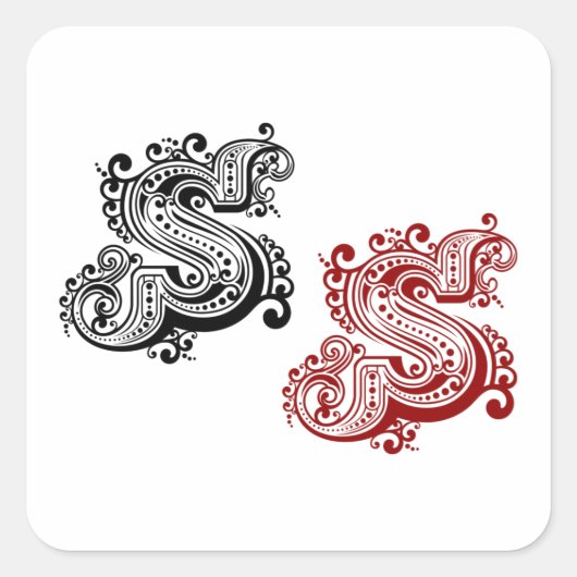   letter S monogram Vierkante Sticker (Voorkant)