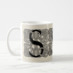 Letter S Monogram Vintage Keltische Knoopprint Koffiemok