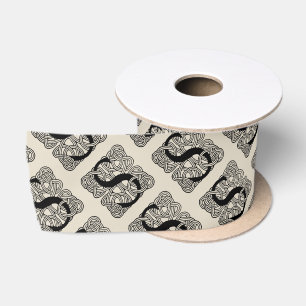 Letter S Monogram Vintage Keltische Knoopprint Satijnen Lint