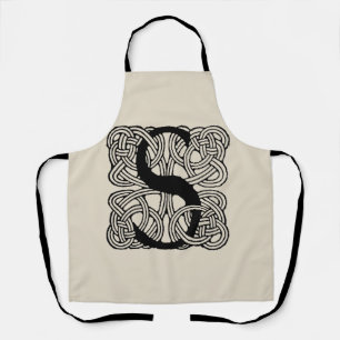 Letter S Monogram Vintage Keltische Knoopprint Schort