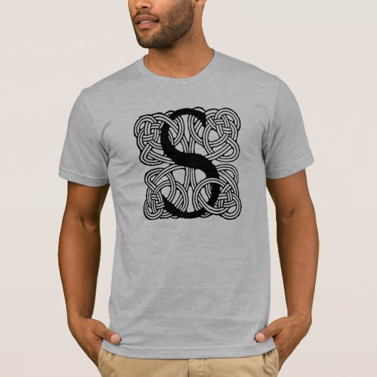 Letter S Monogram Vintage Keltische Knoopprint T-shirt (Voorkant)