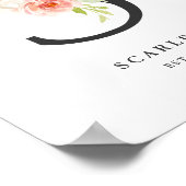 Letter S Monogram Waterverf Perzikflessen urserij Poster (Hoek)