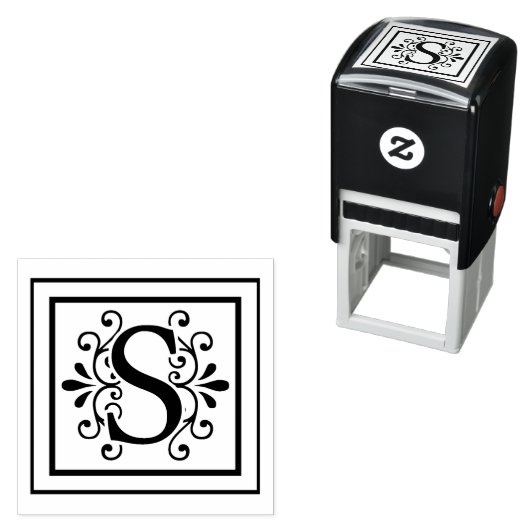 Letter S Monogram Zelfinktende Stempel (In situ)