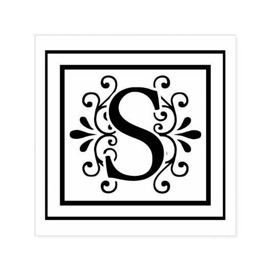 Letter S Monogram Zelfinktende Stempel (Design)