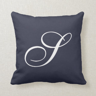 Letter S Navy Blue Monogram Pillow Kussen