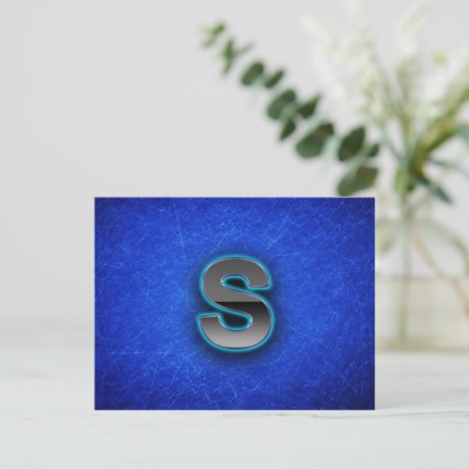 Letter S - neon blue edition Briefkaart (Staand voorkant)