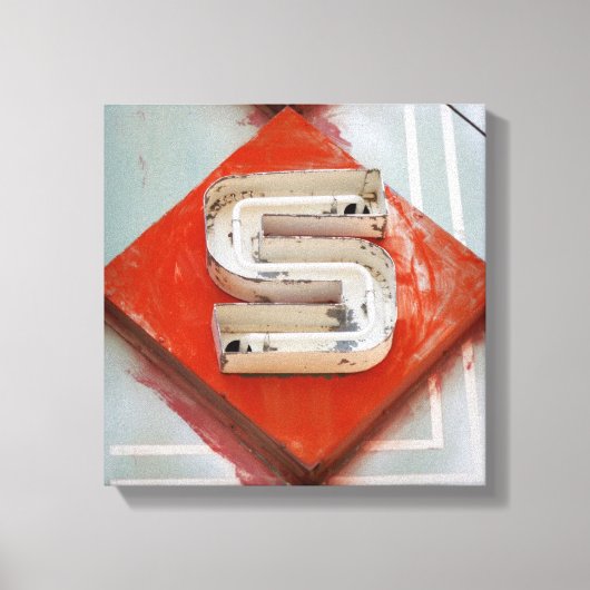 Letter S Neon Canvas Print (Voorkant)