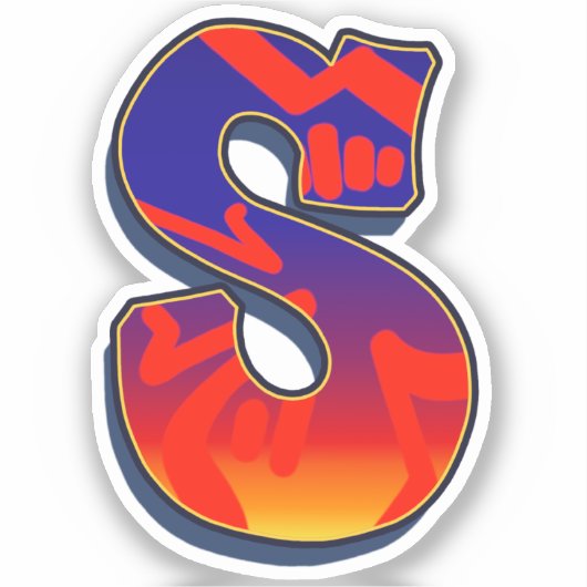 Letter S -  Night Sky Sticker (Voorkant)