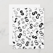 Letter S-patroon Notitiekaartje (Voorkant / Achterkant)
