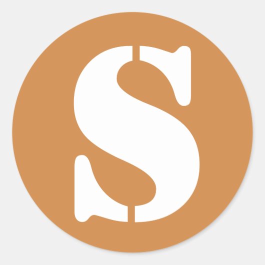 Letter S Peru Goud Stencil Alfabet van Janz Ronde Sticker (Voorkant)