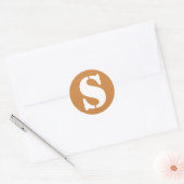 Letter S Peru Goud Stencil Alfabet van Janz Ronde Sticker (Envelop)