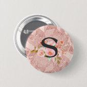 Letter S Ronde Button 5,7 Cm (Voorkant /achterkant)